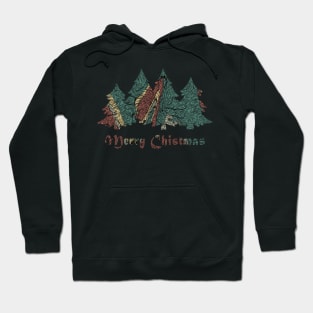 Chirstmas Pattern Tree Line Art Drawing Hoodie